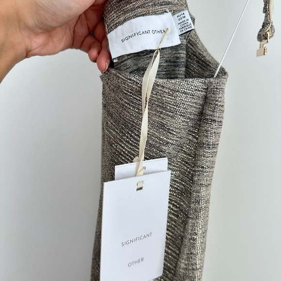 NEW Significant Other Maxi Dress Womens 10 Cut Out Halter Metallic Gown Chloe - Picture 10 of 10